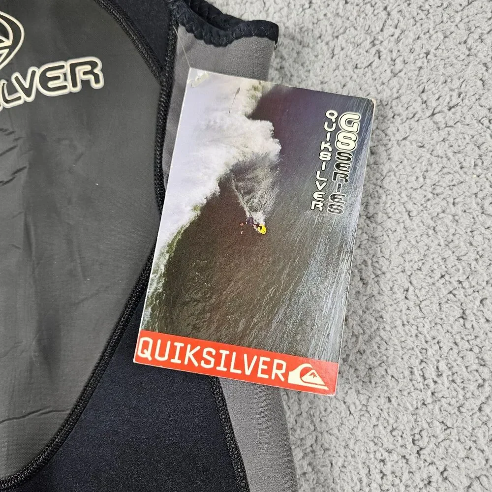 Quicksilver Wetsuit Youth XS Black Gray GS210 Back Zip Sleeveless Shorts NWT